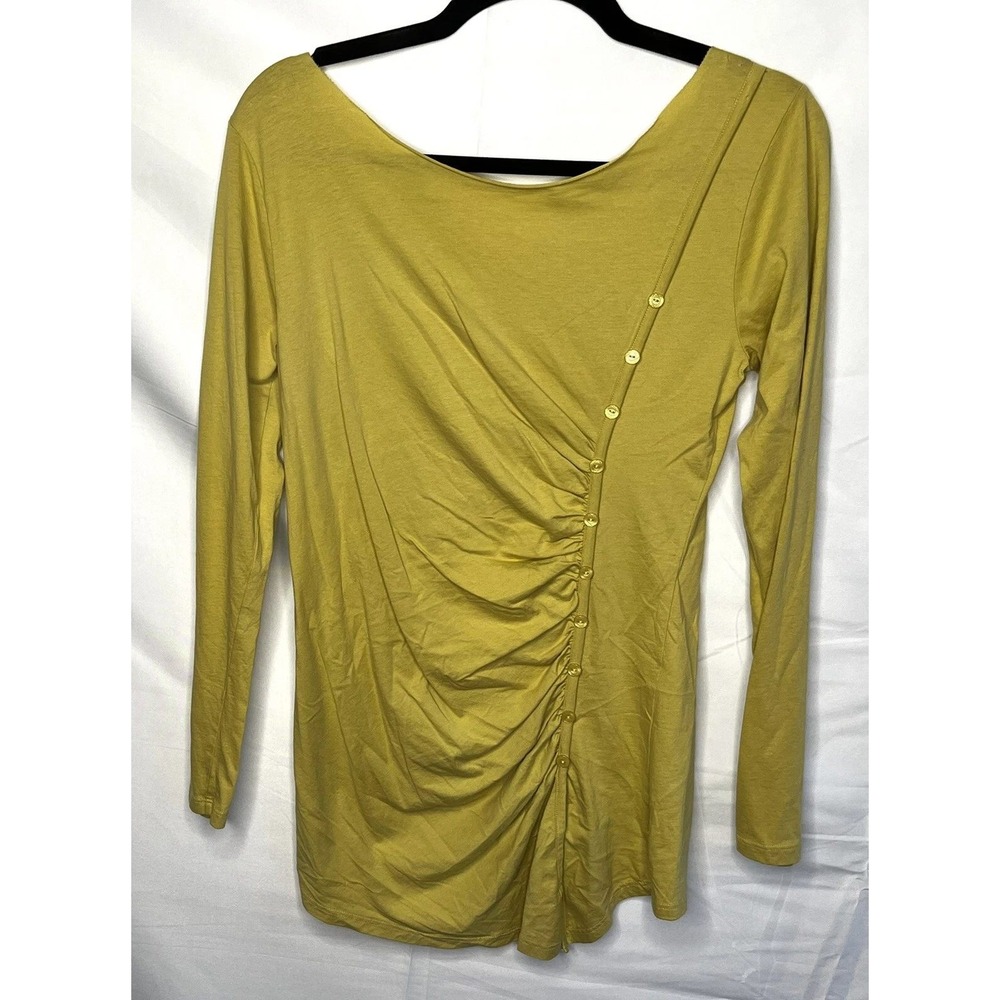 VTG Matilida Jane Fall 10 L Field Trip Honey Dew Ruched Button Asymmetrical Boho